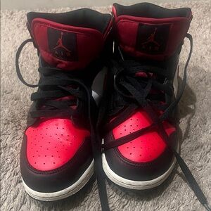 Nike Kids' High-Top Sneakers - Red and Black